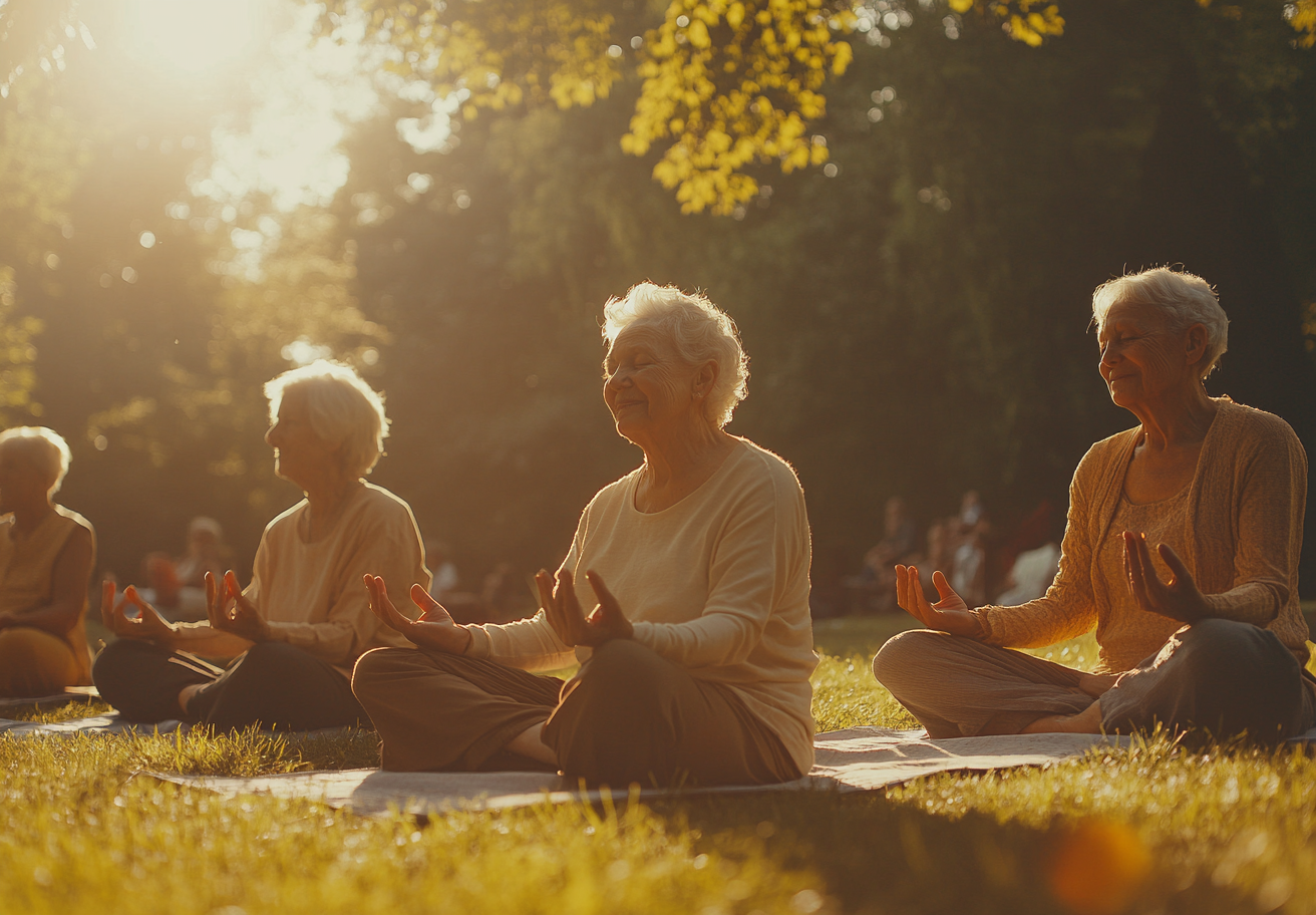 Жінка медитує в позі лотоса